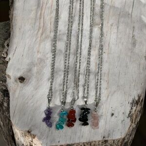 Stack Stone Gemstone Crystal Chip Pendant